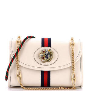 Gucci Small Rajah Web Chain Shoulder Bag Leather